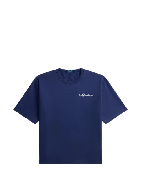 Tricou polo Polo Ralph Lauren cu broderie cu dungi alb