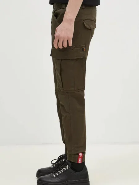 Hlače Alpha Industries Spodnie Alpha Industries Alman Pant za muškarce cargo kroj zelena