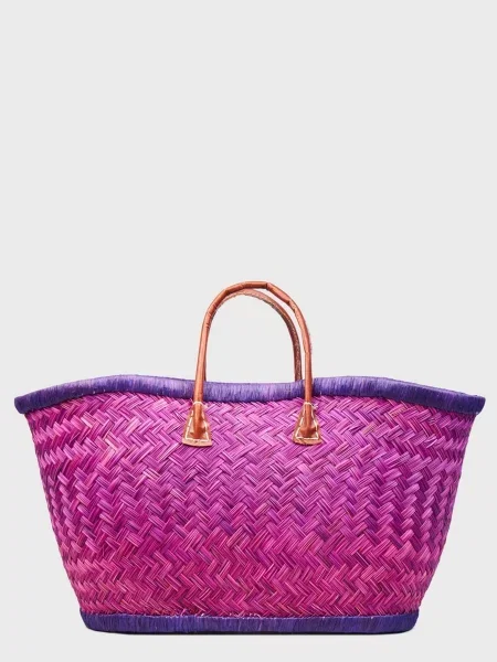 Le Comptoir de la plage Aravola Пляжна сумка Солома фіолетовий