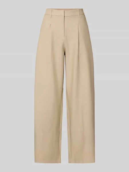 Spodnie garniturowe o kroju slim fit z dodatkiem model BOSELLA' Pieces beżowe