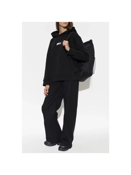 Bluza z kapturem Mm6 Maison Margiela z kapturem czarna