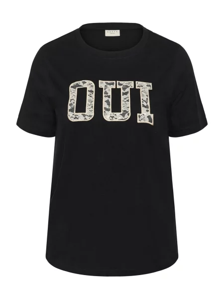 KAFFE CURVE Póló KCLucie ekrü fekete