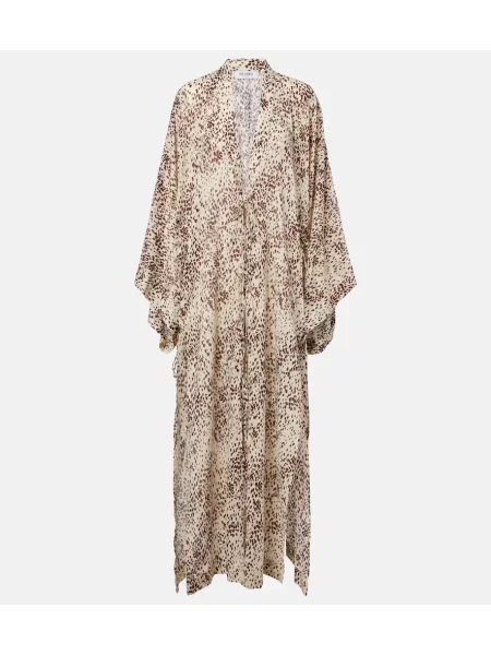 Rochie cu imprimeu animal The Attico cu imagine cu model leopard maro