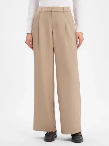 Gina Tricot spodnie z zakładkami Kobiety 34 brązowy