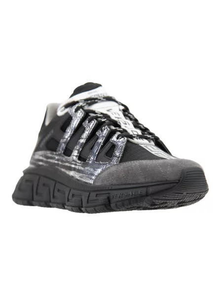 Sneakersy Versace zamszowe wiązane czarne