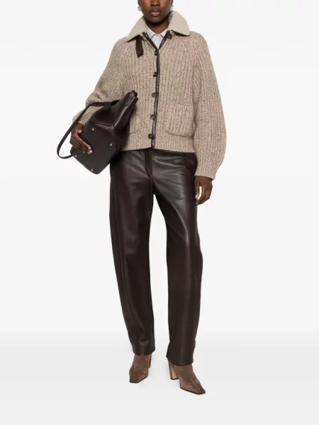 Gulerat cardigan Brunello Cucinelli tricotate