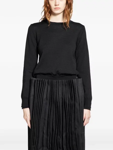 Пуловер Cdg с кръгло деколте черно