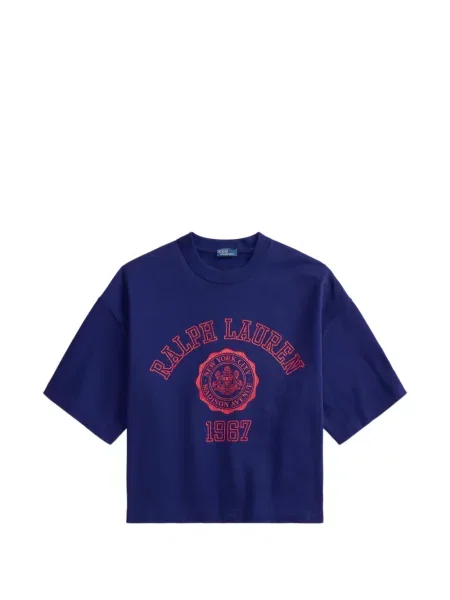 Lanena ošišano polo majica Polo Ralph Lauren s printom siva