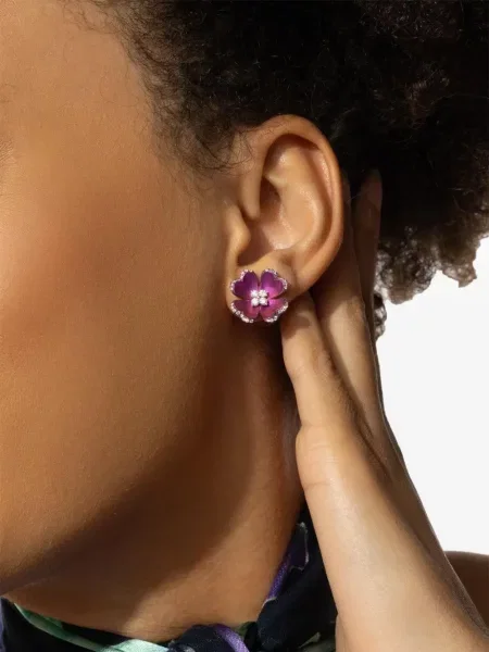 Cercei Saboo Fine Jewels cu model floral argintiu