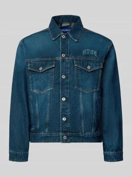 Kroj regular fit kurtka jeansowa z czystej bawełny model Dex' Hugo Blue niebieska