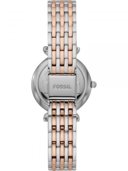 FOSSIL Ceas analogic Carlie Mini auriu / argintiu / perlat alb