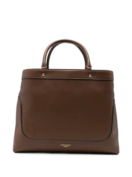 Geantă shopper Twinset cu imagine maro