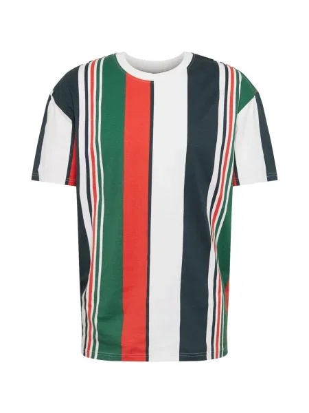 Urban Classics Tricou bleumarin / verde / roșu alb