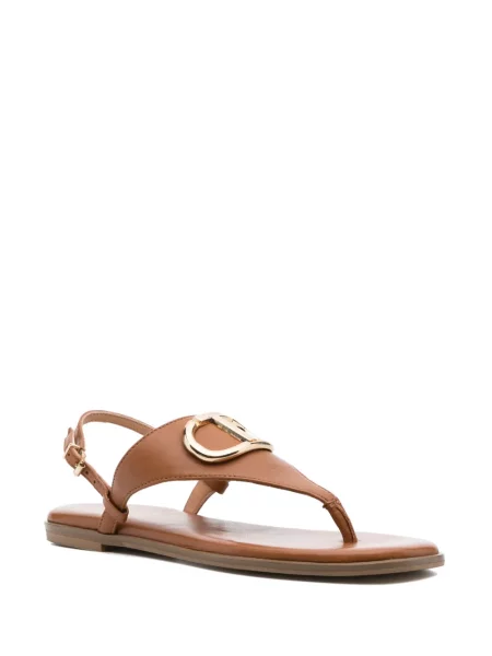 Sandale Twinset din piele maro