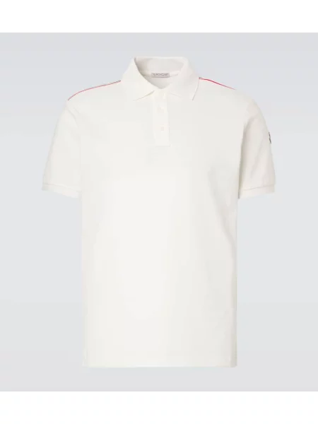 Polo Moncler cu autograf alb