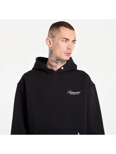 Pulóver REPRESENT Represent Owners Club Script Hoodie Black L fekete