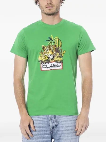 Tricou Cavalli Class cu imagine verde