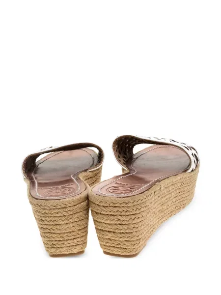 Sandale Tory Burch din piele cu pană alb