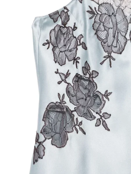 Rochie Carine Gilson din satin de costum albastru