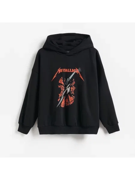 Reserved Metallica mintás melegítőfelső fekete
