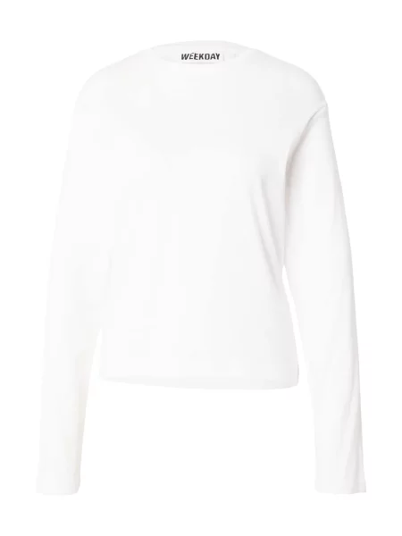 WEEKDAY Tricou Niki' alb