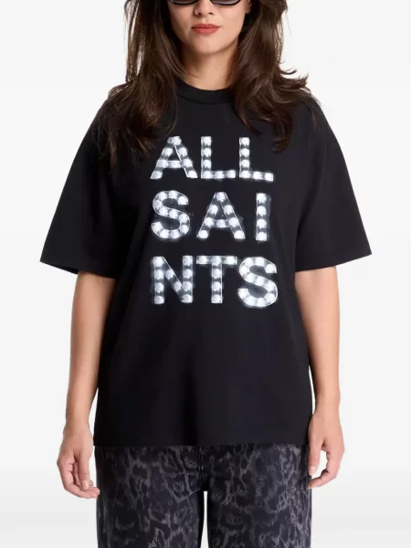 Tricou Allsaints cu imagine negru