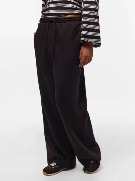 PIECES Pantaloni PCVALENTINA' alb