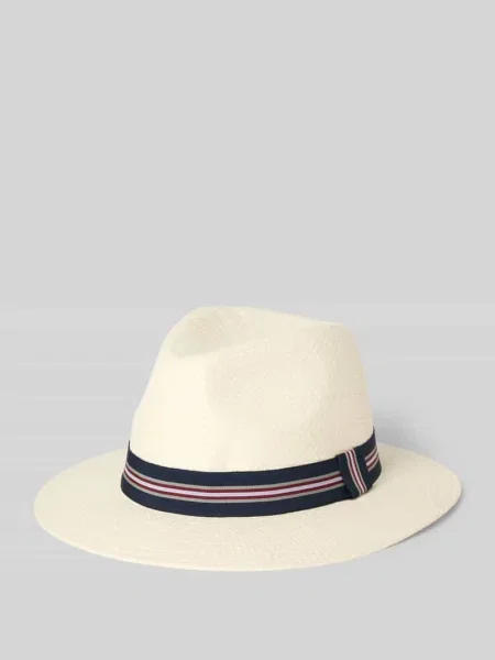 Kapelusz z tasiemką ozdobną Müller Headwear beżowy