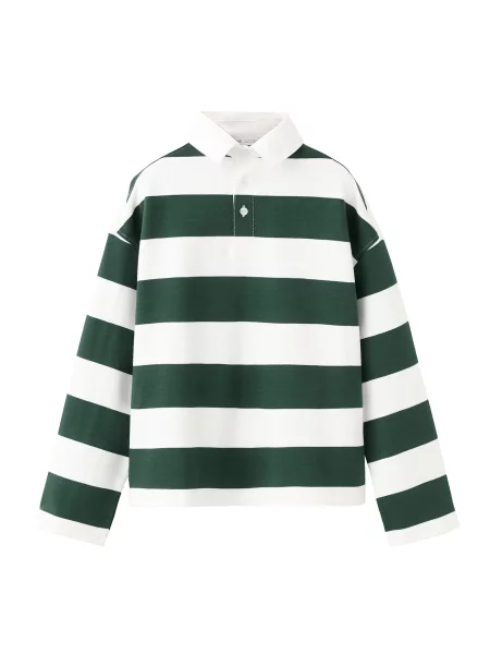 MANGO KIDS Tricou verde închis alb