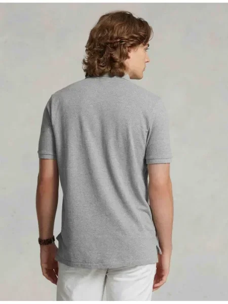 Scurt tricou polo Polo Ralph Lauren cu autograf gri