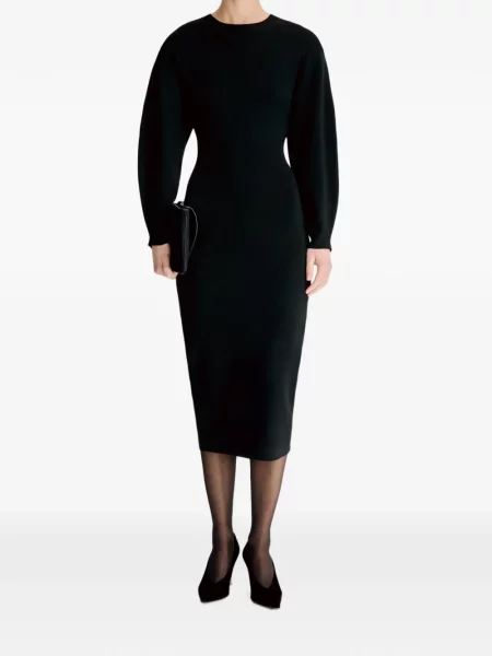 Lung rochie Loulou De Saison tricotate negru