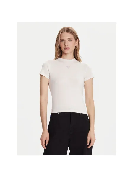 Guess Póló Ekru Slim Fit fehér