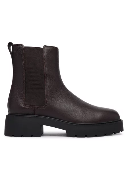 Calvin Klein Μποτάκια με λάστιχο Chunky Chelsea Boot Lth Μπορντό