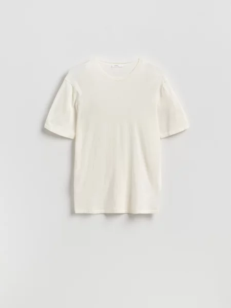 Reserved Футболка regular fit з ліоцелом бежевий