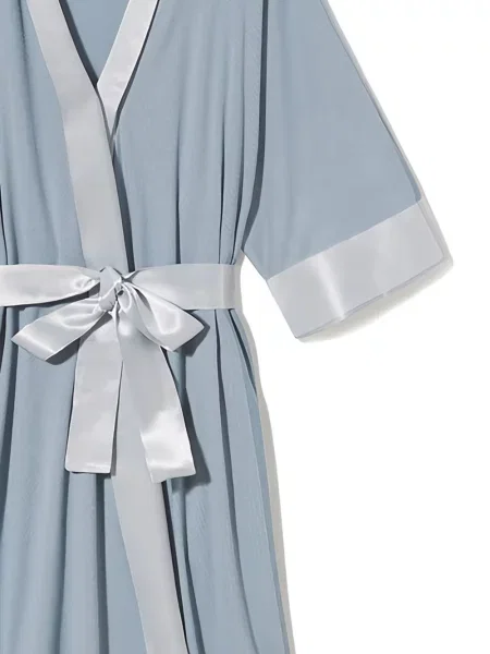 Satenski kućni ogrtač Pj Harlow Dreamwear plava