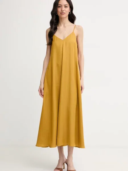 Marella rochie maxi cu vâscoză VOLIERA galben