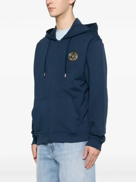 Hanorac cu glugă Versace Jeans Couture albastru