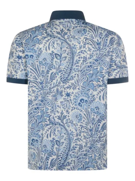 Polo Etro cu imagine cu model paisley alb