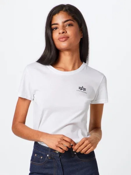 ALPHA INDUSTRIES Tricou negru alb