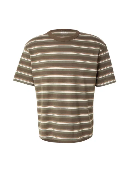 GAP Tričko khaki / olivová / světle / offwhite červená