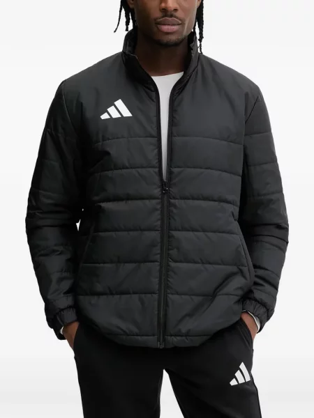 Ριγέ τρέξιμο μπουφάν Adidas με αυτόγραφο καφέ