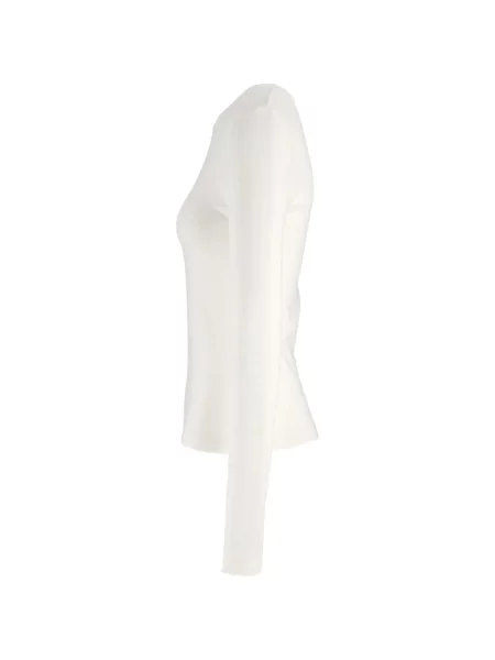 Lung tricou Eleh cu decolteu rotund alb