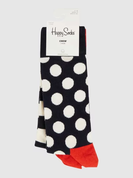 Skarpety ze wzorem na całej powierzchni w zestawie 2 szt. model ‘Big Dot’ Happy Socks granatowe