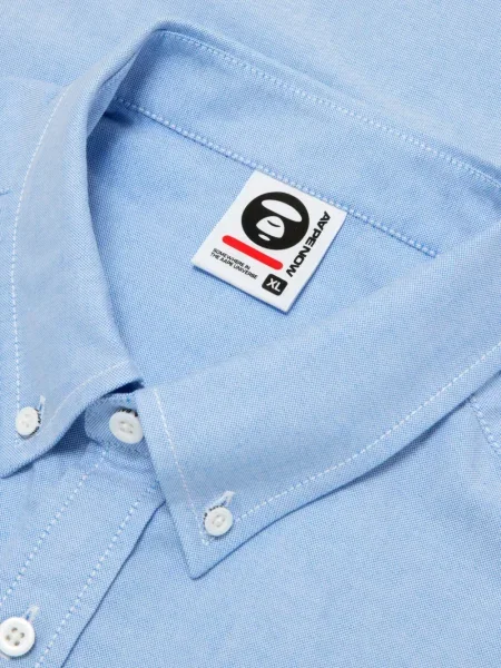 Cămașă Aape By A Bathing Ape cu broderie albastru