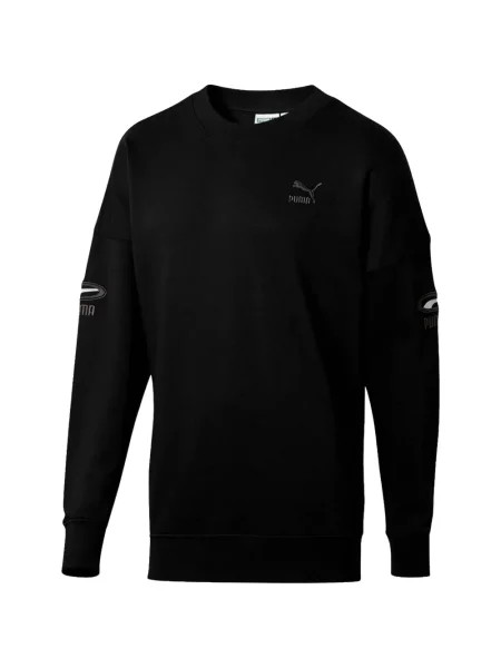 Hanorac crewneck Puma cu decolteu rotund negru
