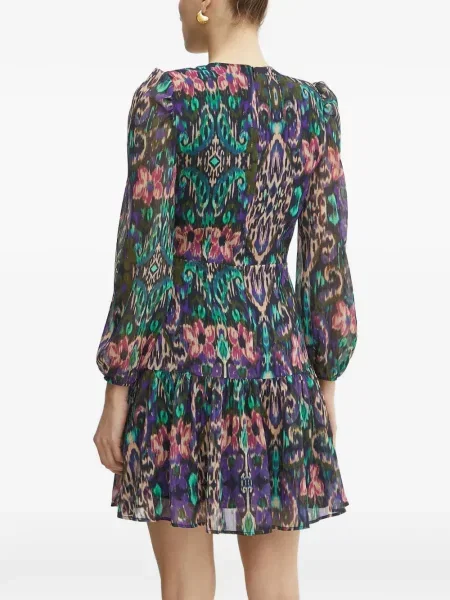 Rochie mini Morgan cu imagine cu decolteu în V cu imprimeu abstract violet