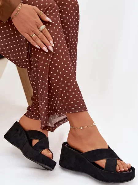 Japonke Boto iz semiša s platformo črna