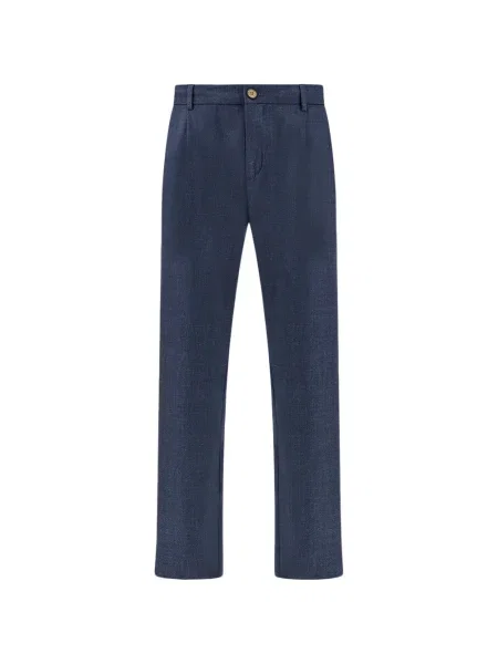 Pantaloni chino Paul & Shark plisate albastru