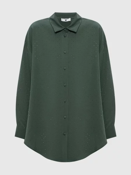 Сорочка з кристалами Twinset зелена