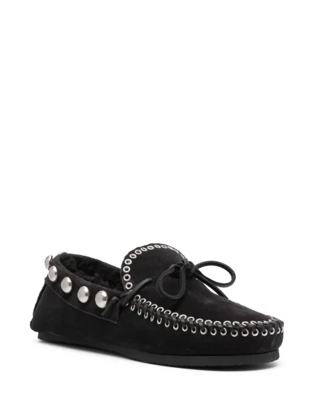 Loafers Isabel Marant z ovčí kůže černé